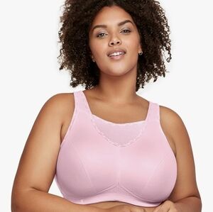 NWOT Glamorise No-Bounce Camisole Sports Bra Parfait Pink Full Support #1066